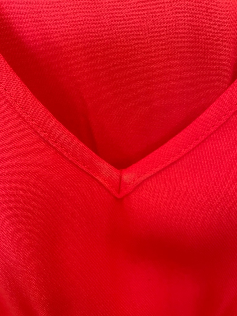 Solitaire Vibrant Red V-Neck Ruffle Sleeve Dress - Picture 4 of 5